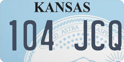 KS license plate 104JCQ