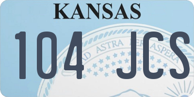 KS license plate 104JCS