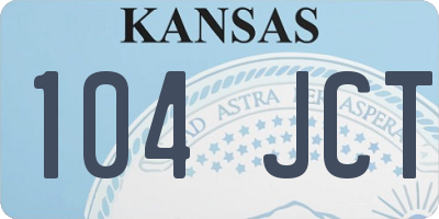 KS license plate 104JCT