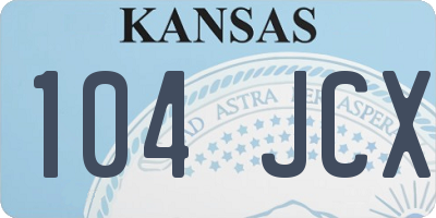 KS license plate 104JCX