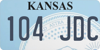 KS license plate 104JDC