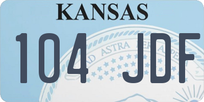 KS license plate 104JDF