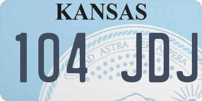 KS license plate 104JDJ