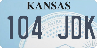 KS license plate 104JDK