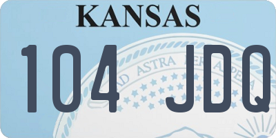 KS license plate 104JDQ