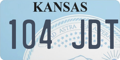 KS license plate 104JDT