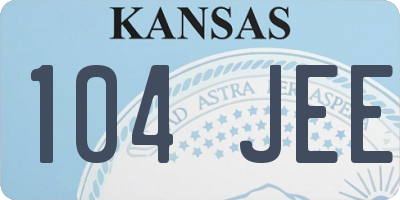 KS license plate 104JEE