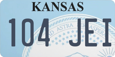 KS license plate 104JEI
