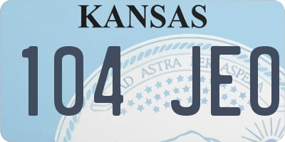 KS license plate 104JEO