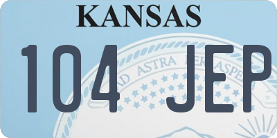 KS license plate 104JEP