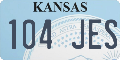 KS license plate 104JES