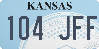 KS license plate 104JFF