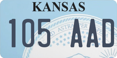 KS license plate 105AAD
