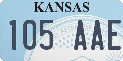 KS license plate 105AAE