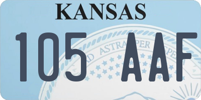 KS license plate 105AAF