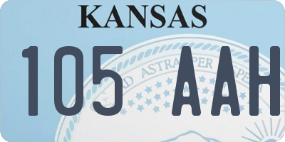 KS license plate 105AAH