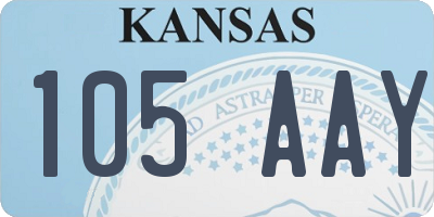 KS license plate 105AAY