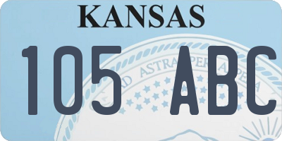 KS license plate 105ABC