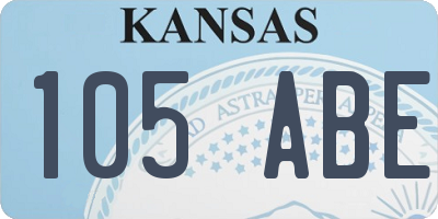 KS license plate 105ABE