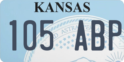 KS license plate 105ABP