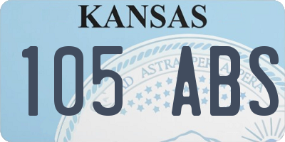 KS license plate 105ABS