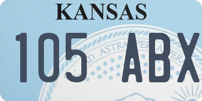KS license plate 105ABX