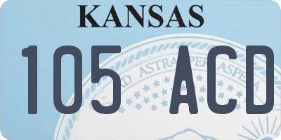 KS license plate 105ACD