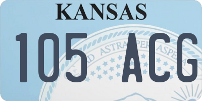 KS license plate 105ACG
