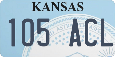 KS license plate 105ACL