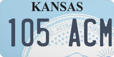 KS license plate 105ACM