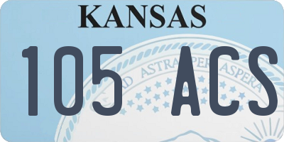 KS license plate 105ACS