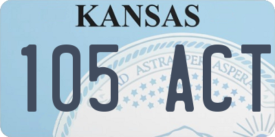 KS license plate 105ACT
