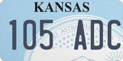 KS license plate 105ADC