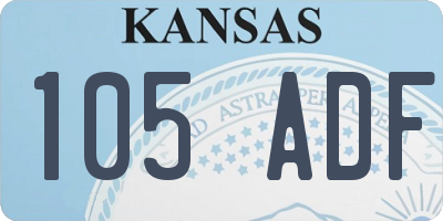 KS license plate 105ADF
