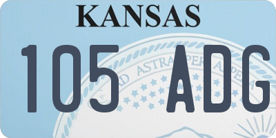 KS license plate 105ADG