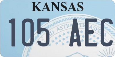 KS license plate 105AEC