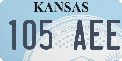 KS license plate 105AEE