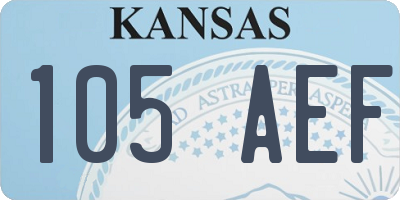 KS license plate 105AEF