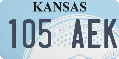 KS license plate 105AEK