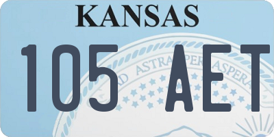 KS license plate 105AET