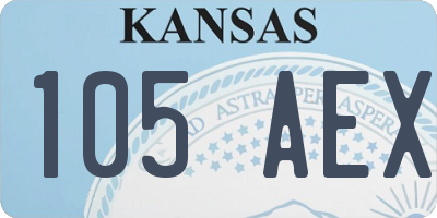 KS license plate 105AEX
