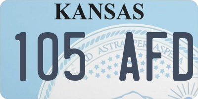 KS license plate 105AFD