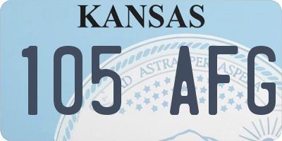 KS license plate 105AFG