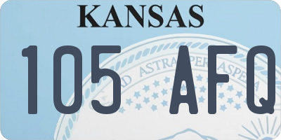 KS license plate 105AFQ