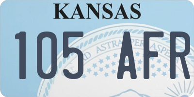 KS license plate 105AFR