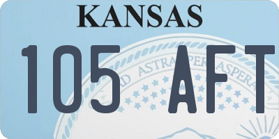 KS license plate 105AFT