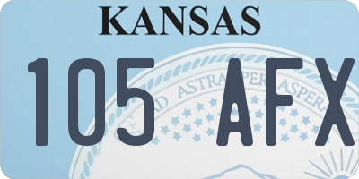 KS license plate 105AFX