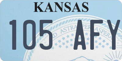 KS license plate 105AFY