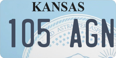 KS license plate 105AGN
