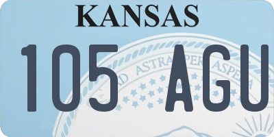 KS license plate 105AGU